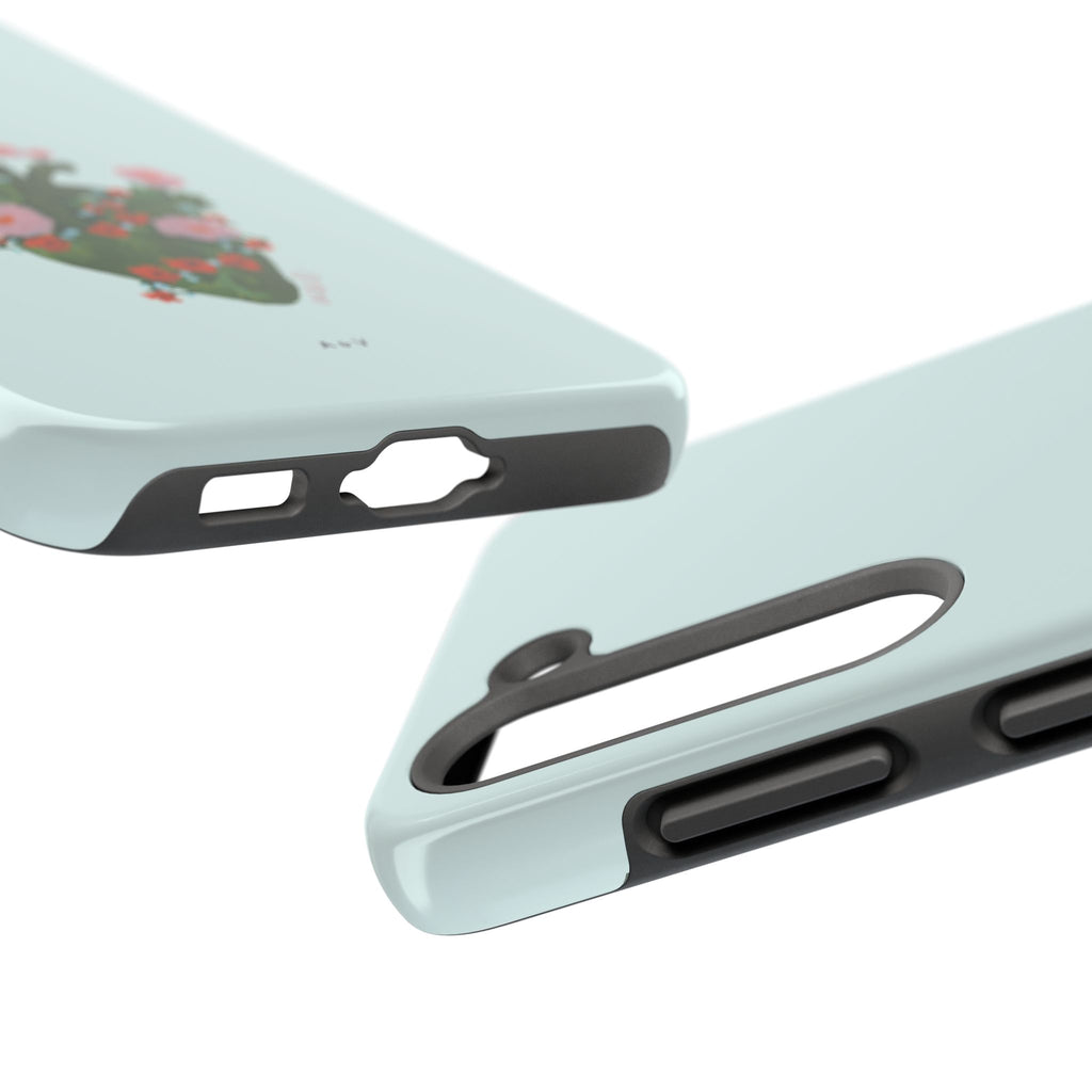Flower Heart - Blue - Phone Case