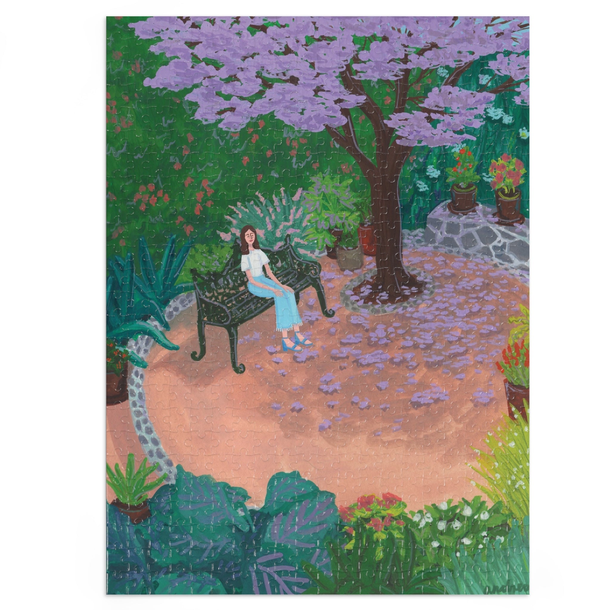 Meditation Garden - Jigsaw Puzzle with Tin