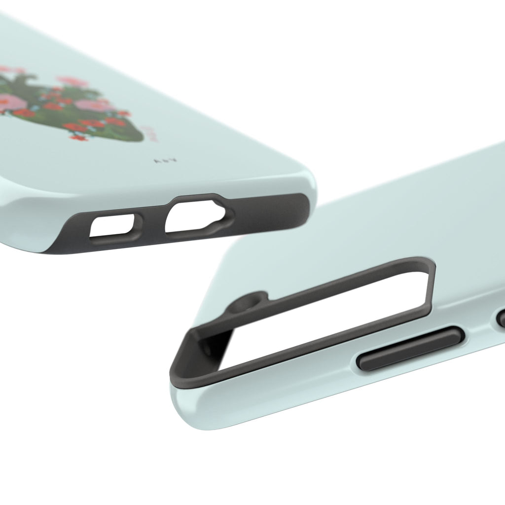 Flower Heart - Blue - Phone Case