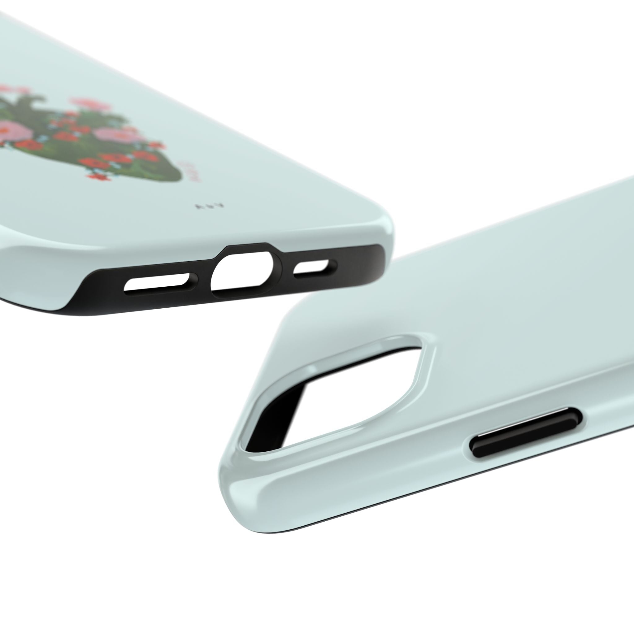 Flower Heart - Blue - Phone Case