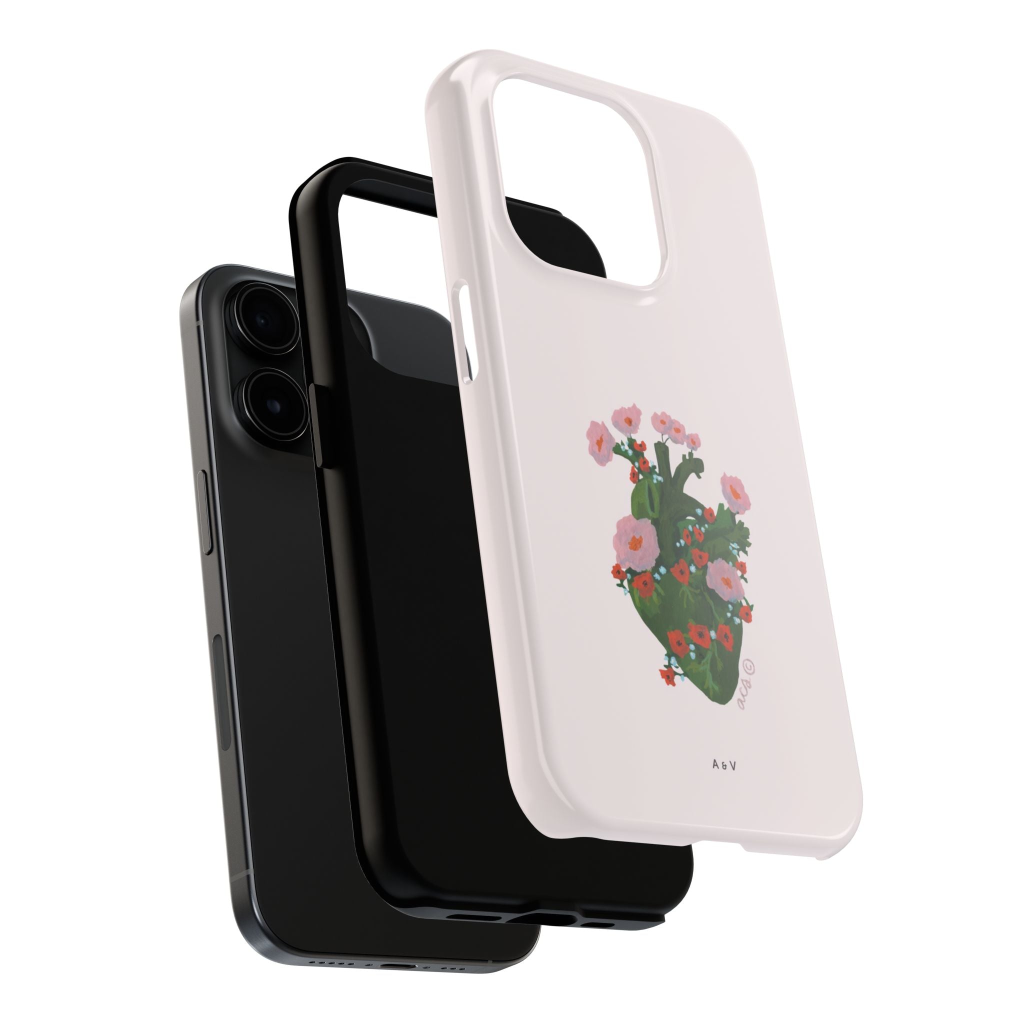 Flower Heart - Pink - Phone Case