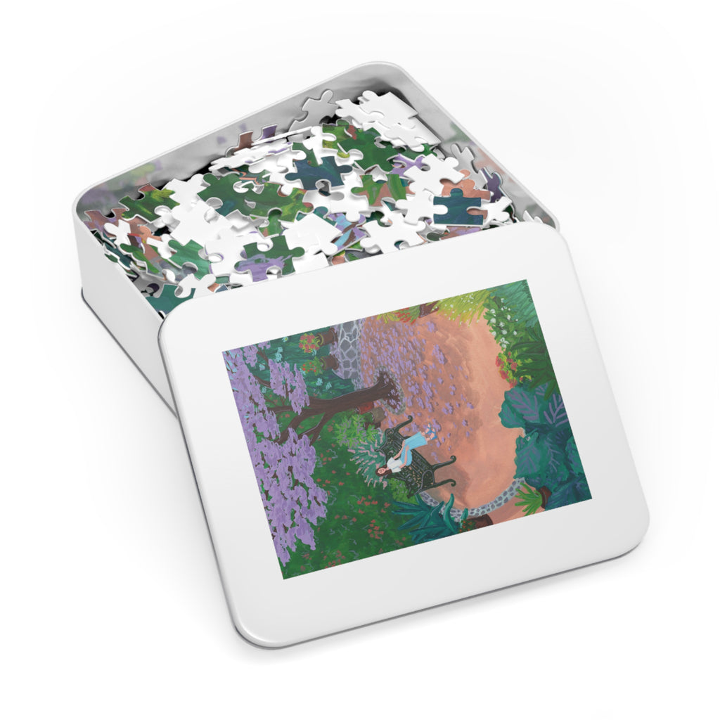 Meditation Garden - Jigsaw Puzzle with Tin