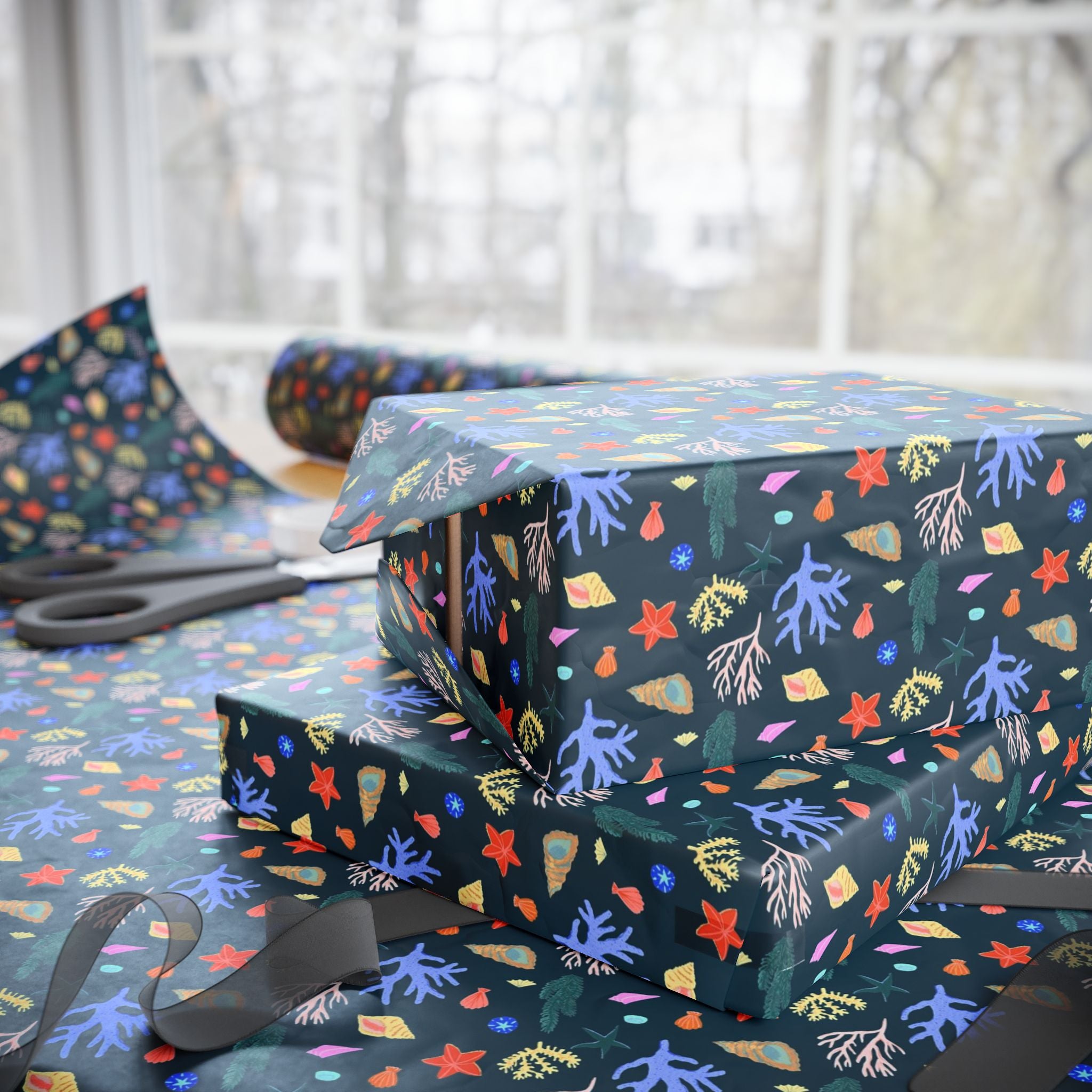 Ocean Coral  Wrapping Paper Roll