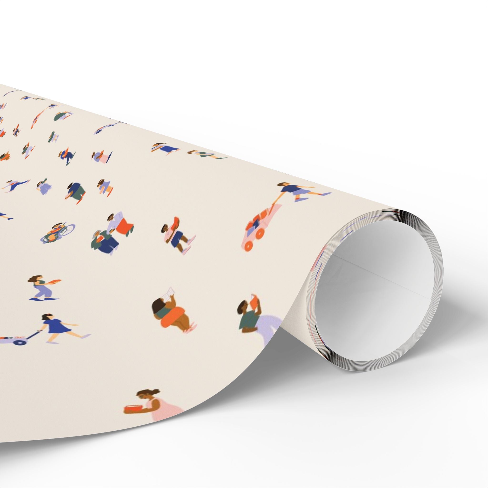 Tiny People Reading Wrapping Paper Roll