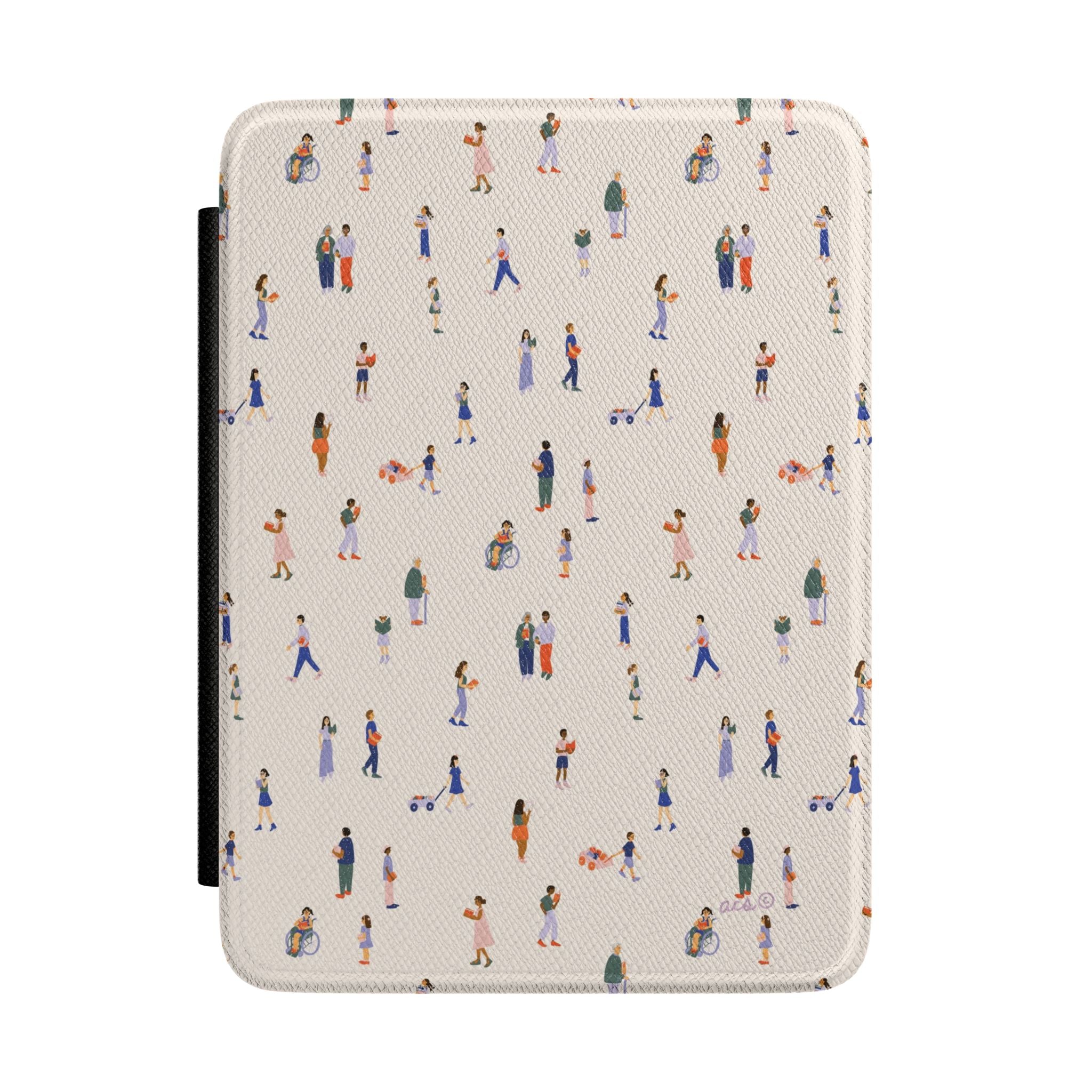 Kindle Case — Tiny People Reading Pattern Protective E-Reader Cover