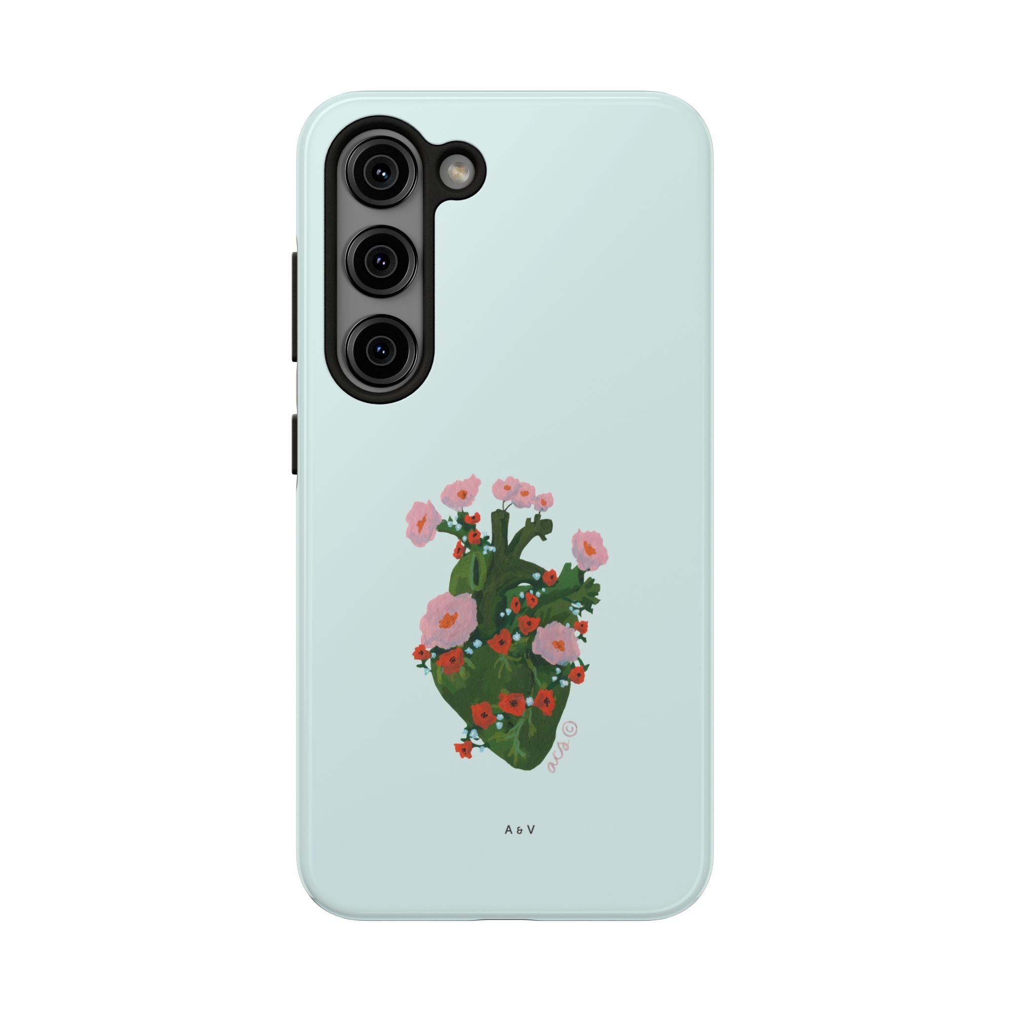 Flower Heart - Blue - Phone Case