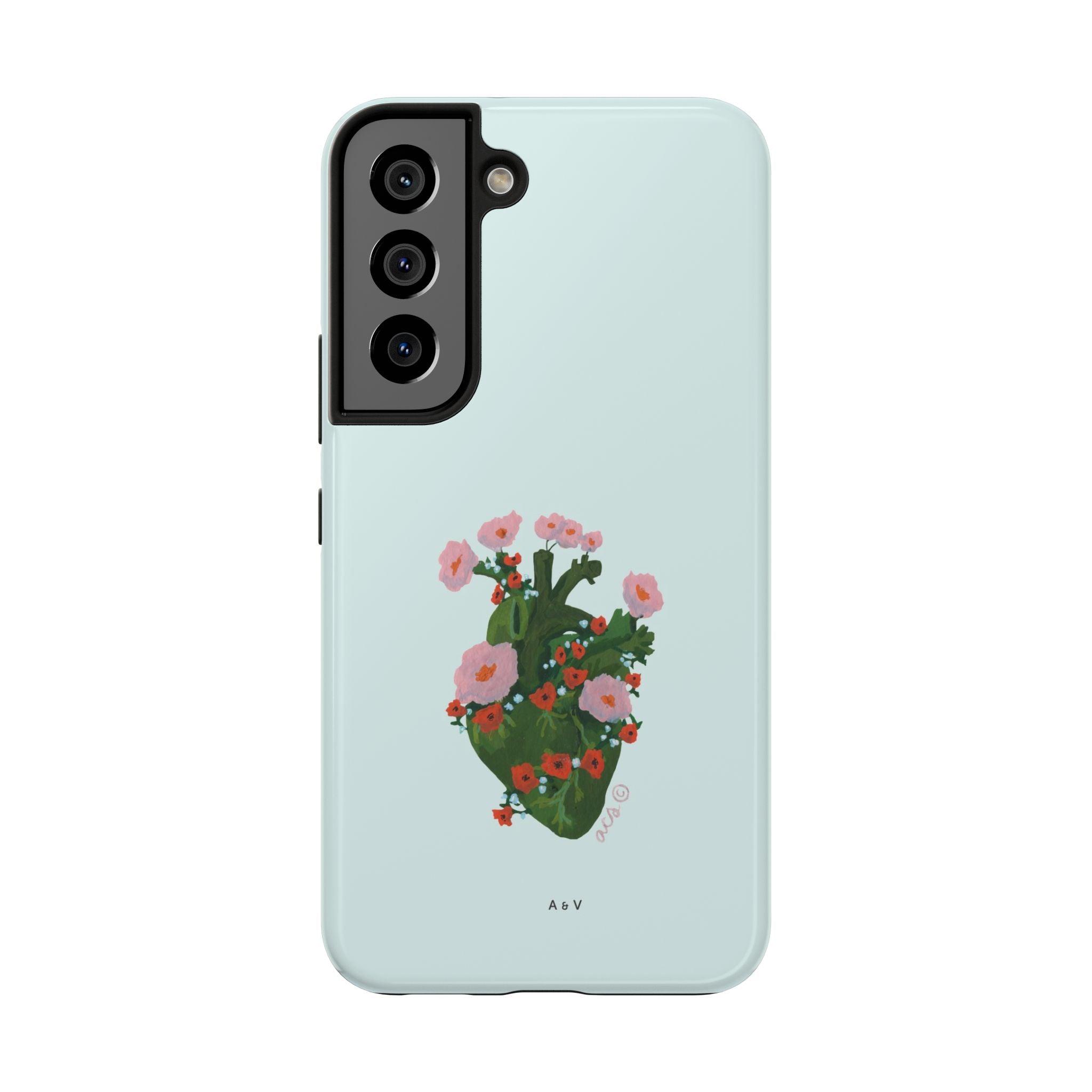 Flower Heart - Blue - Phone Case