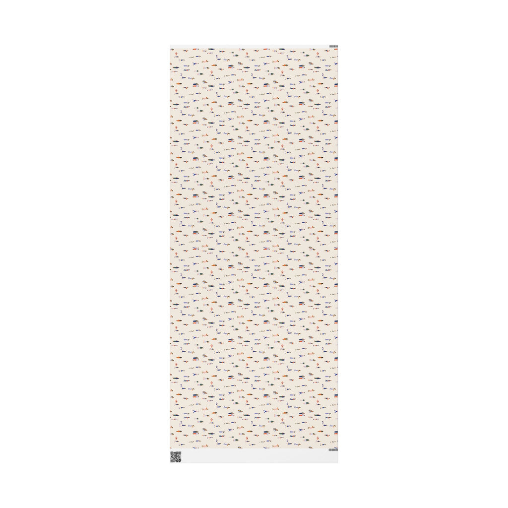Tiny People Reading Wrapping Paper Roll