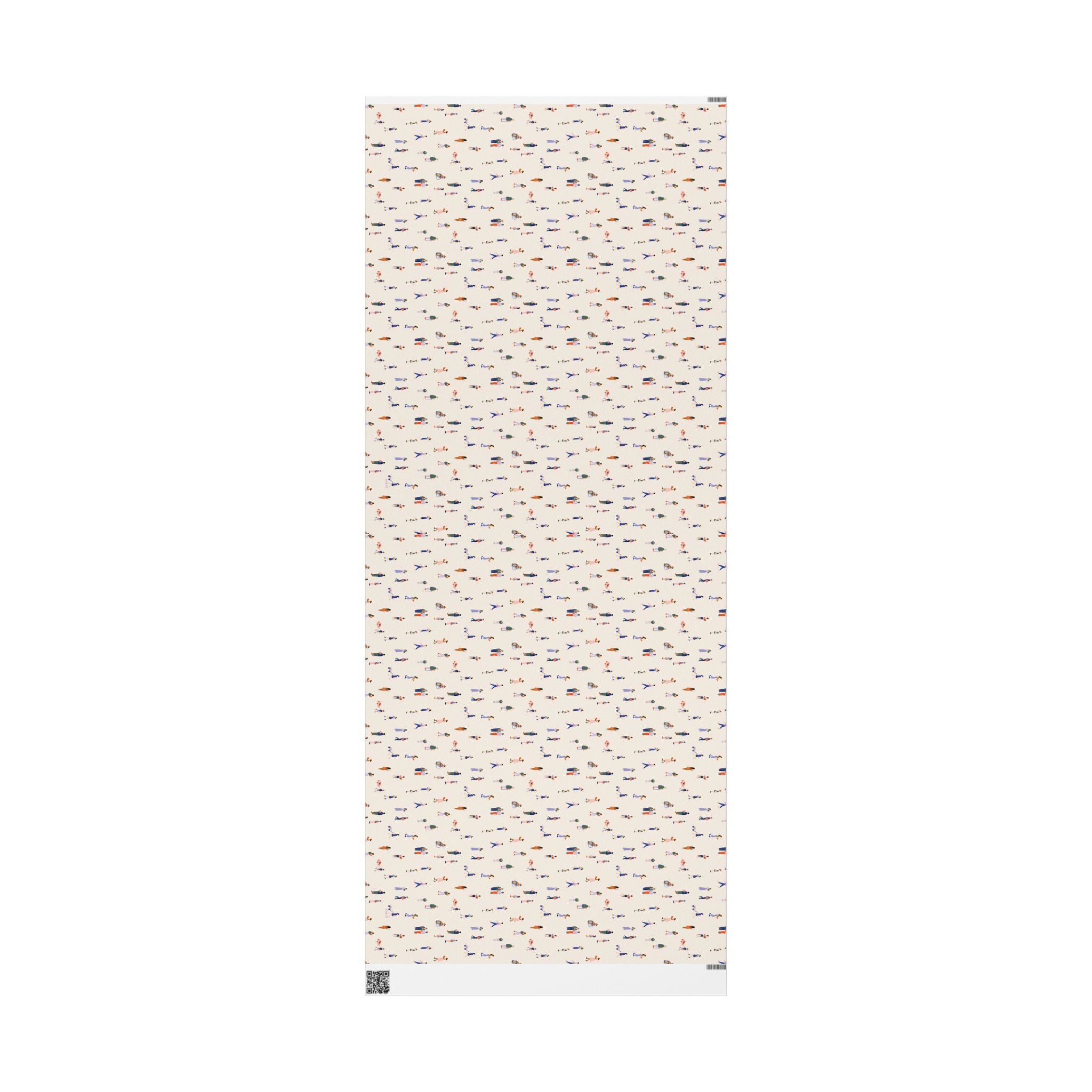 Tiny People Reading Wrapping Paper Roll