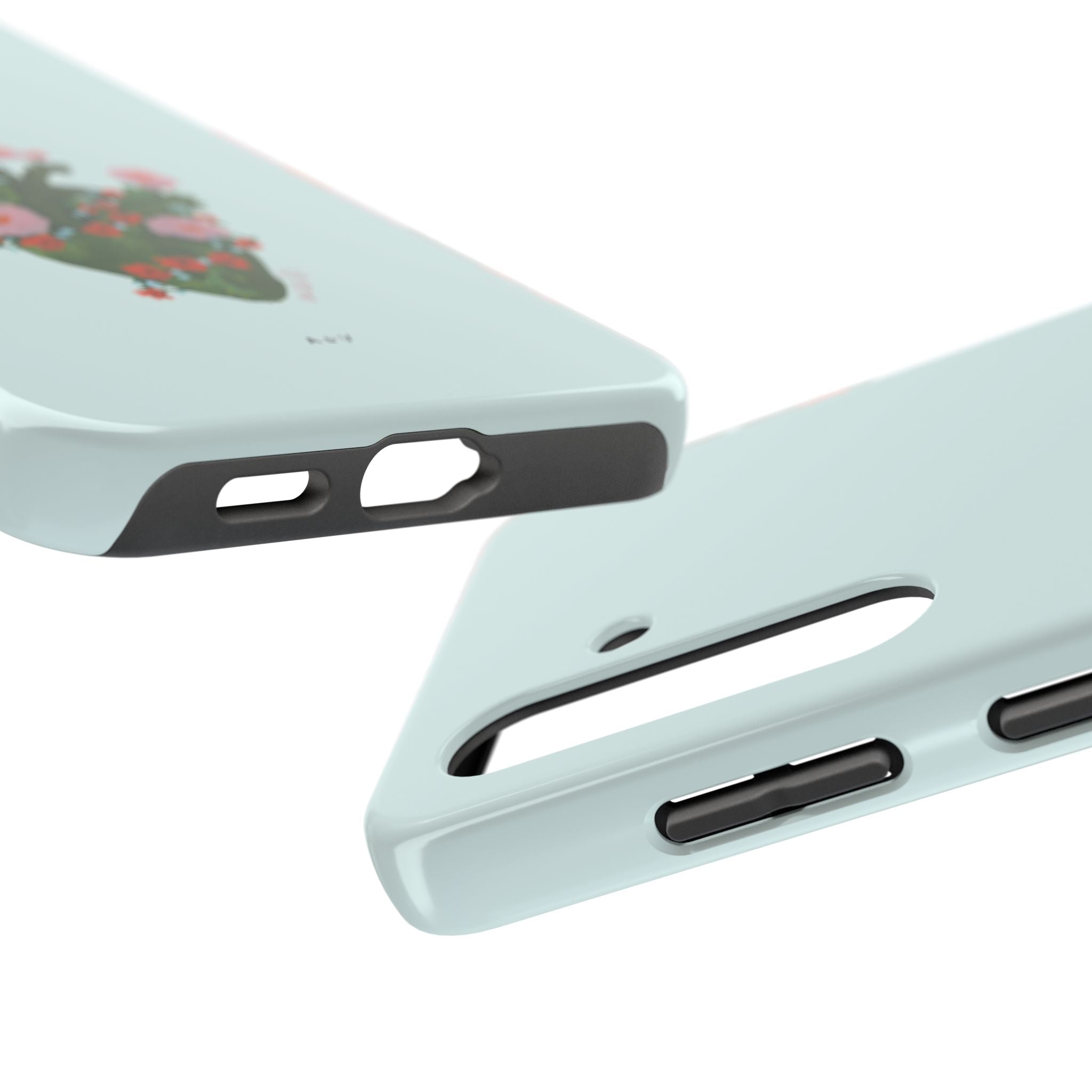 Flower Heart - Blue - Phone Case